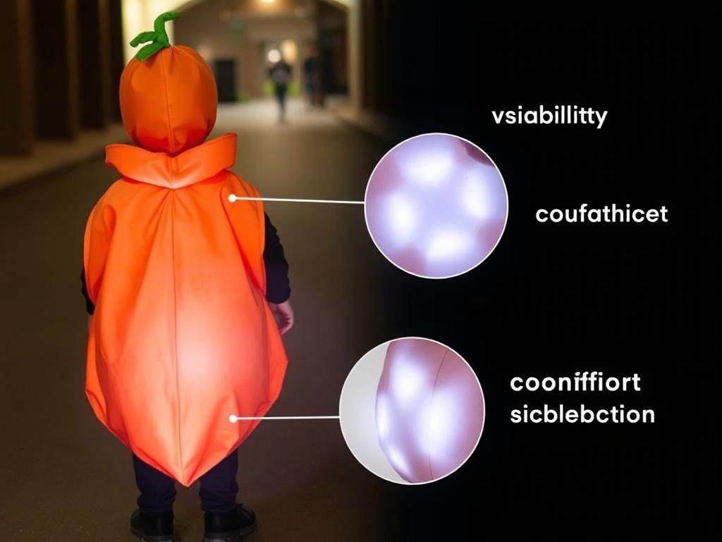 Dziecko w bezpiecznym i wygodnym stroju dyni