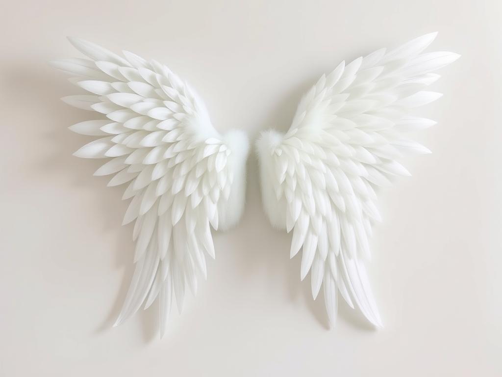 Eleganckie skrzydła anioła wykonane z białych piór