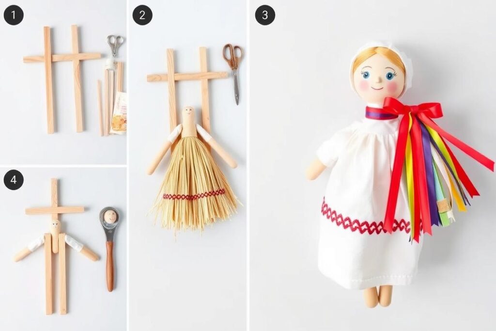 Etapy tworzenia tradycyjnej marzanny ze słomy i bibuły