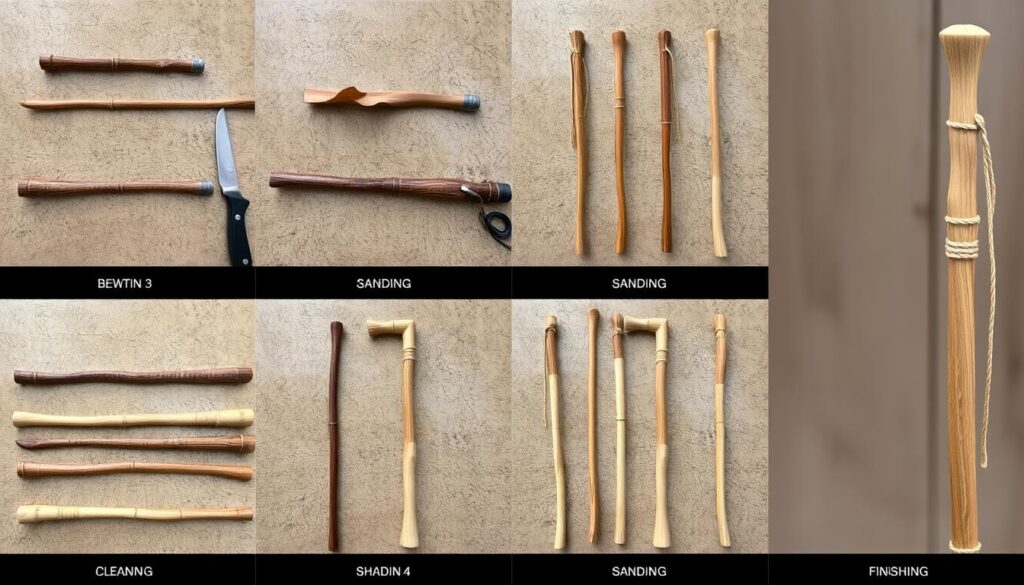 Etapy wykonania laski pasterskiej od surowego kija do gotowego produktu - jak wygląda pasterz