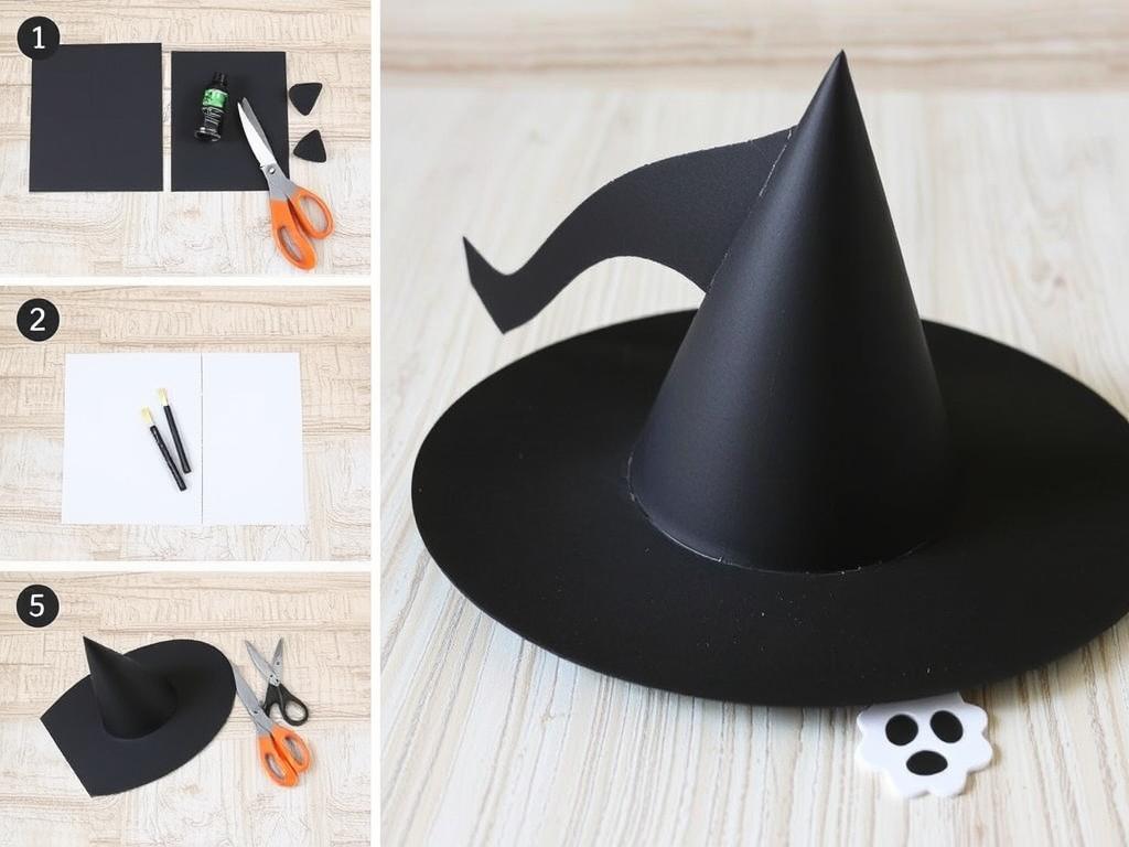 Jak zrobić kapelusz czarownicy z kartonu na halloween