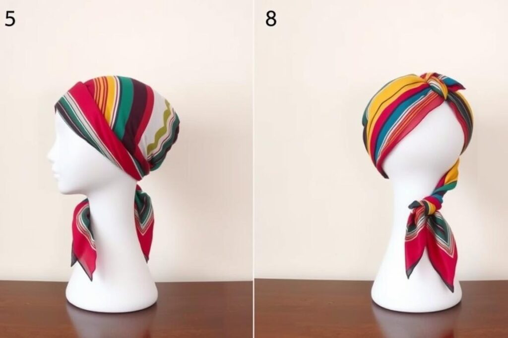 Klasyczny sposób wiązania chusty cyganki na głowie