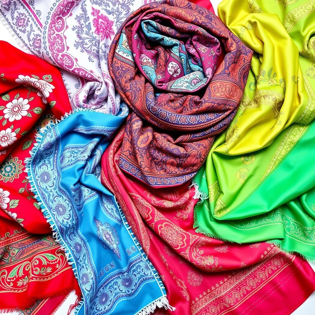 Kolorowe chusty idealne do stroju cyganki z różnymi wzorami