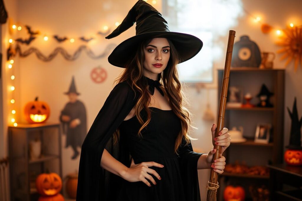 Kompletny strój czarownicy z własnoręcznie wykonanym kapeluszem