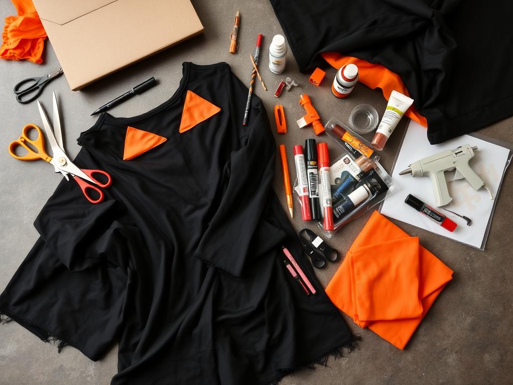 Materiały potrzebne do zrobienia stroju na halloween metodą DIY