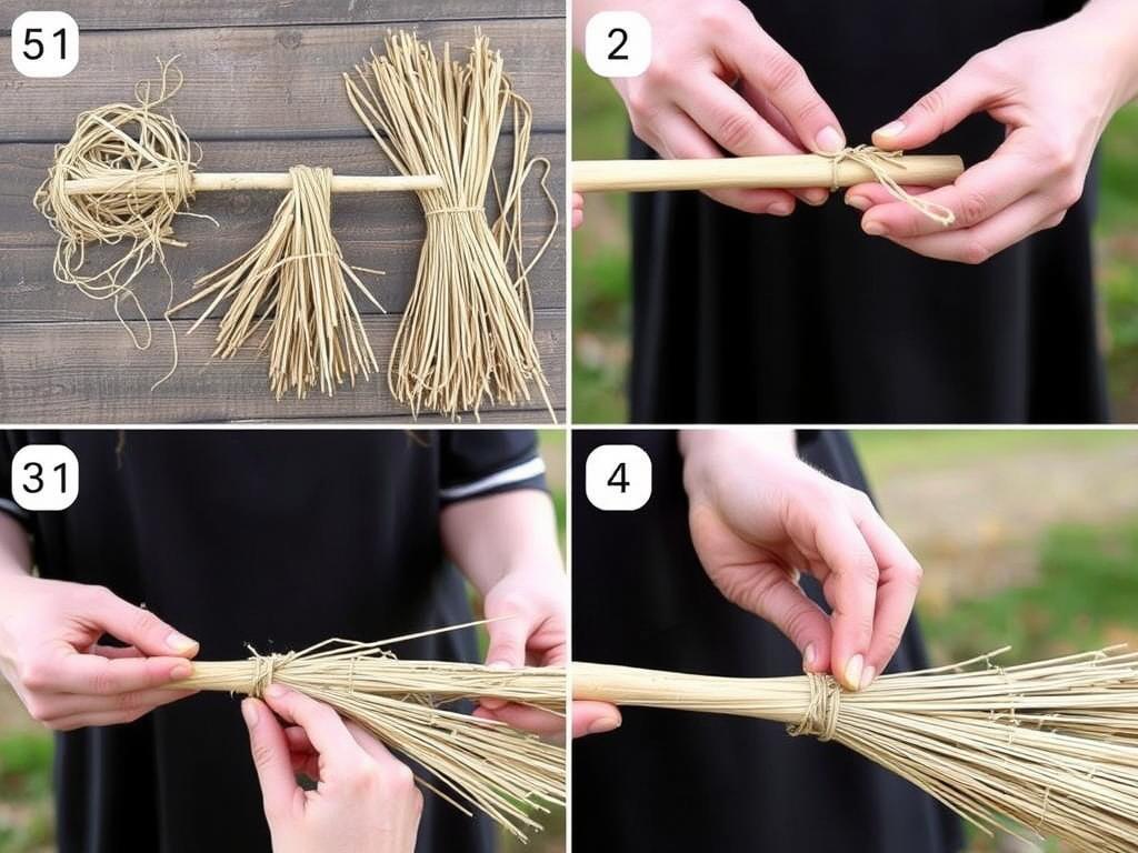 Proces tworzenia prostej miotły czarownicy