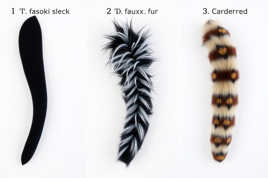 Różne wykończenia ogona kota - gładkie, puszyste, z wzorami