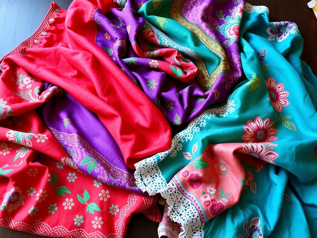 Różnorodne tkaniny idealne do wykonania stroju cyganki