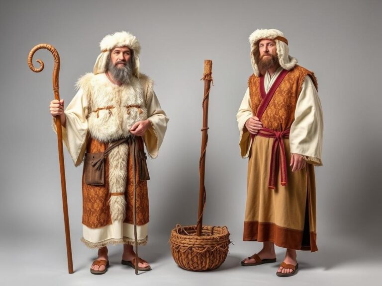 Tradycyjny strój pasterza na jasełka z charakterystycznymi elementami jak wygląda pasterz