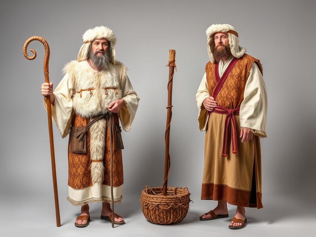 Tradycyjny strój pasterza na jasełka z charakterystycznymi elementami jak wygląda pasterz