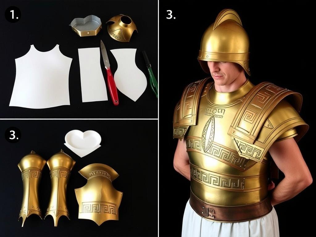 Wykonanie elementów zbroi do stroju boga greckiego Aresa