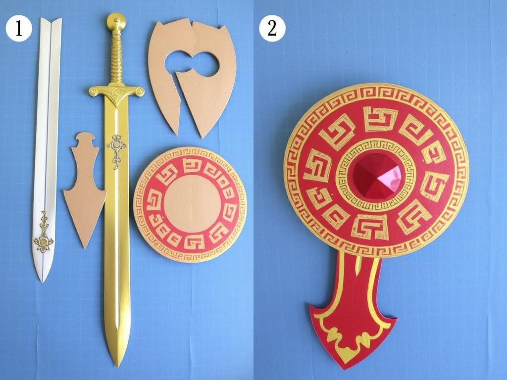 Wykonanie miecza i tarczy do stroju boga greckiego Aresa