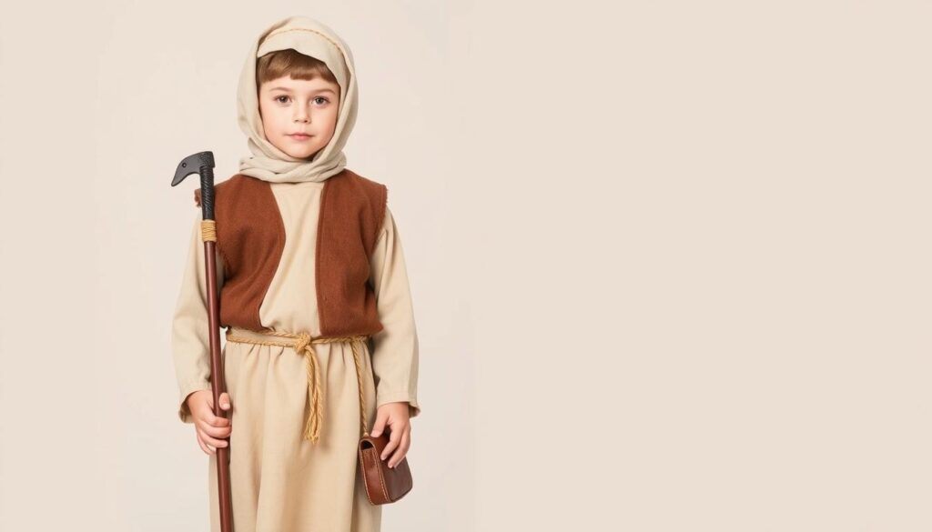 Autentyczny strój pastuszka na dziecku