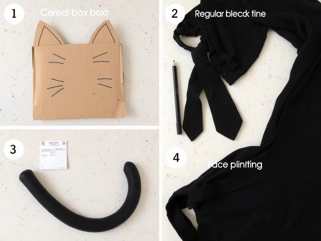 Awaryjne materiały do wykonania stroju kota