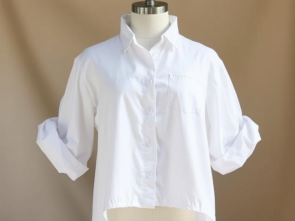 Biała koszula z podwiniętymi rękawami jako baza do stroju piratki dla dziewczynki