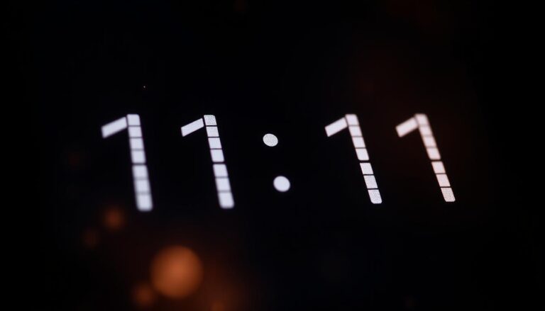 Cyfrowy zegarek pokazujący godzinę 11:11, ilustrujący znaczenie godzin lustrzanych