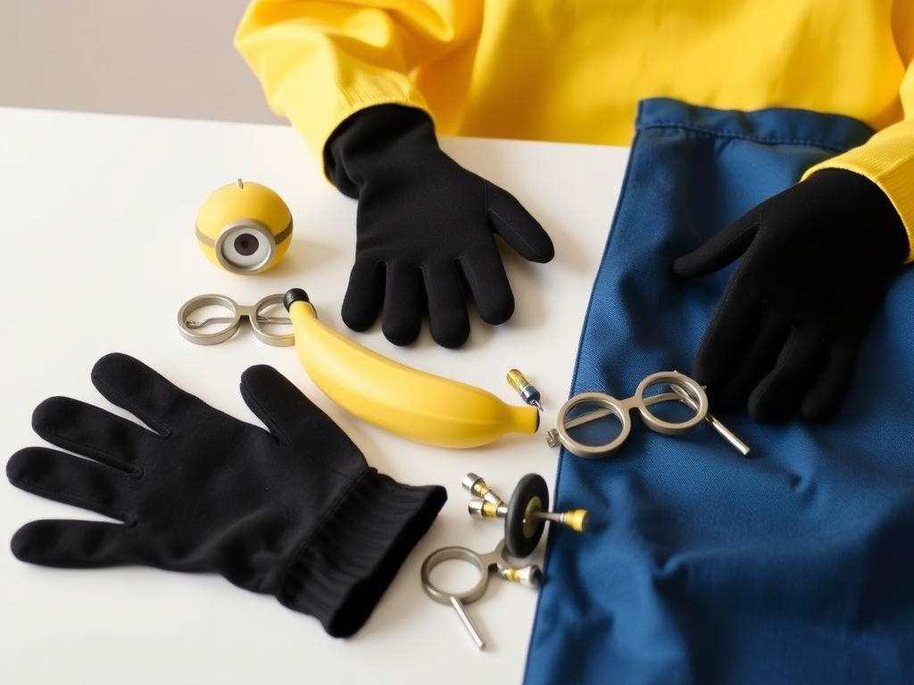 Dodatkowe akcesoria do stroju minionka - rękawiczki, banan i inne