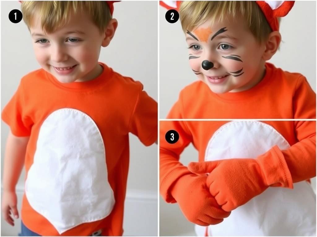 Dodatkowe elementy stroju liska - biały brzuszek i malowanie twarzy