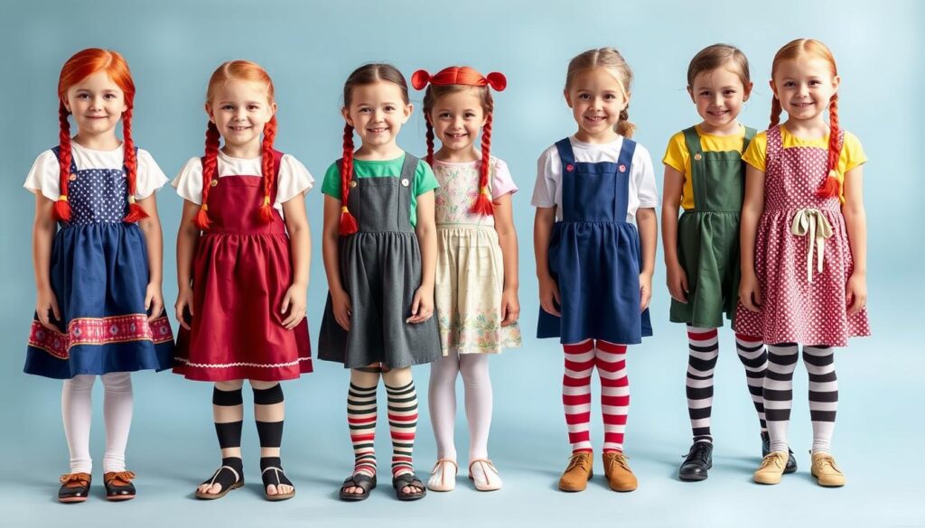 Dzieci w strojach Pipi Pończoszanki - różne interpretacje