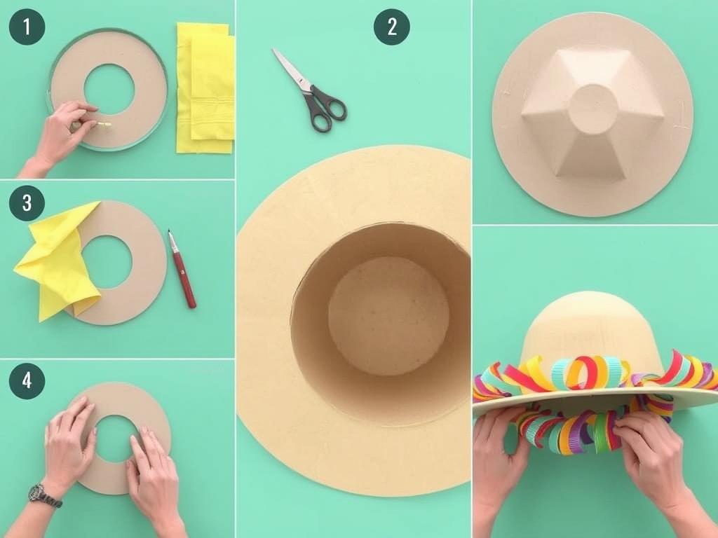Etapy tworzenia sombrero meksykańskiego metodą DIY