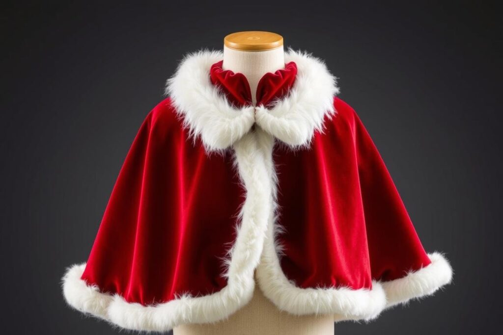 Gotowa peleryna królewska z obszyciami z futerka