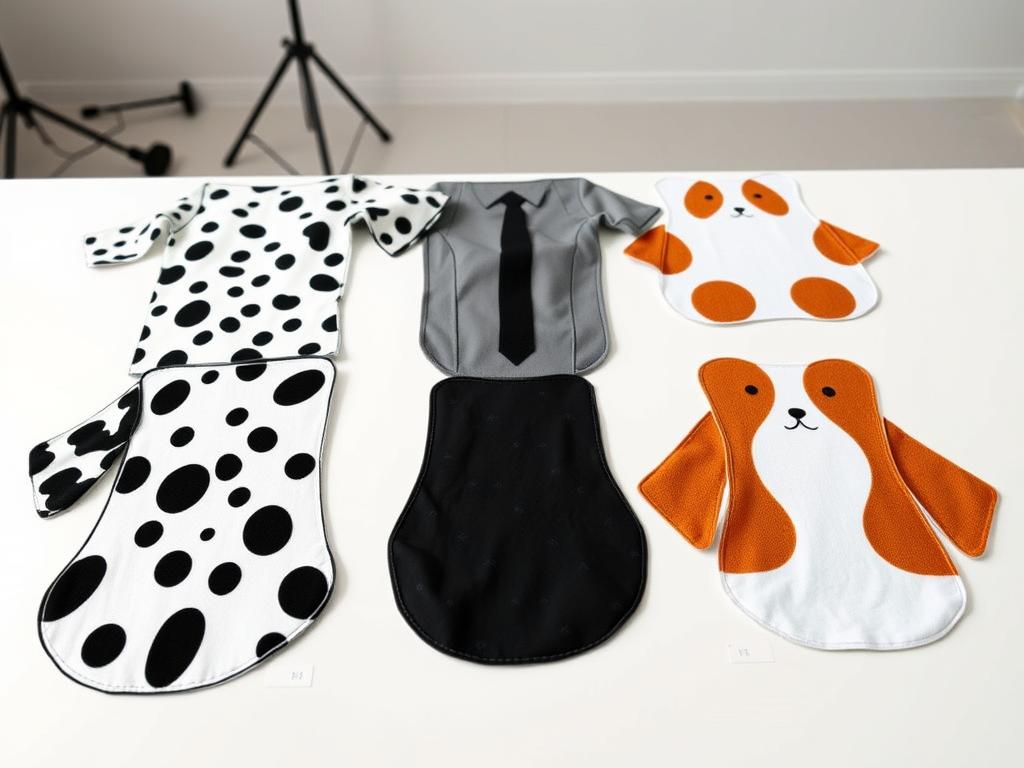 Gotowe łaty i wzory do stroju pieska różnych ras