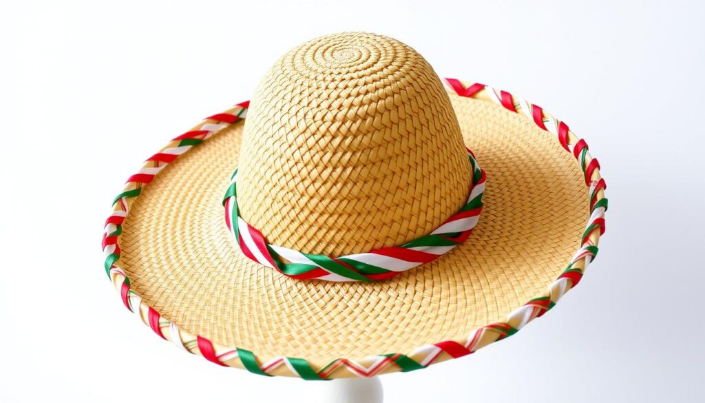 Gotowe sombrero meksykańskie z kolorowymi zdobieniami