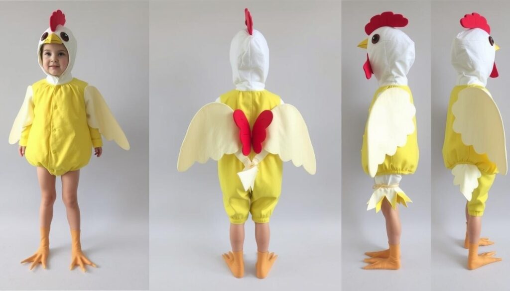 Gotowy strój kury dla dziecka z wszystkimi elementami
