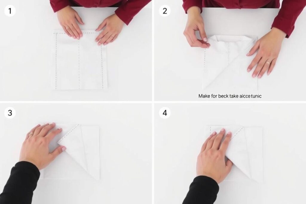 Instrukcja składania materiału do wykonania prostej tuniki na strój świętego