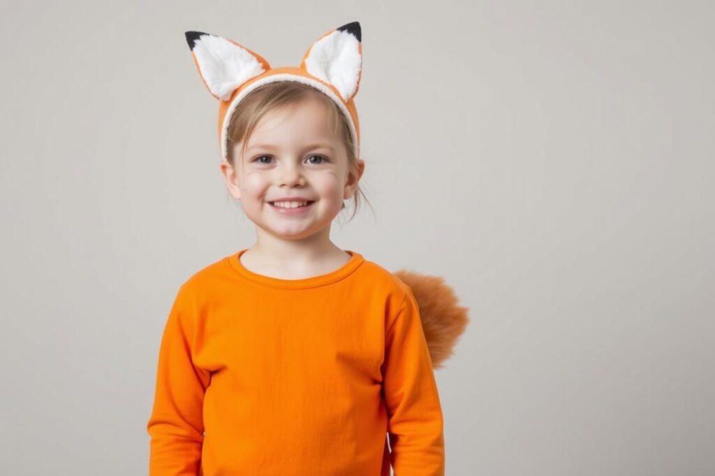 Kompletny strój liska dla dziecka z wszystkimi elementami