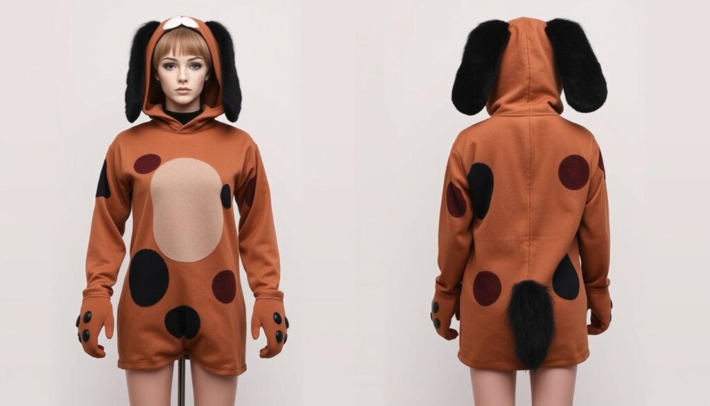 Kompletny strój pieska z dodatkowymi akcesoriami