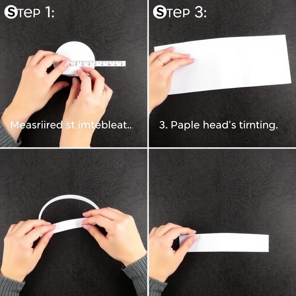 Krok 1-3 wykonania opaski do kapelusza kucharskiego