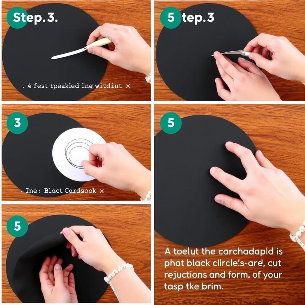 Krok 5-7 wycinania ronda kapelusza czarownicy