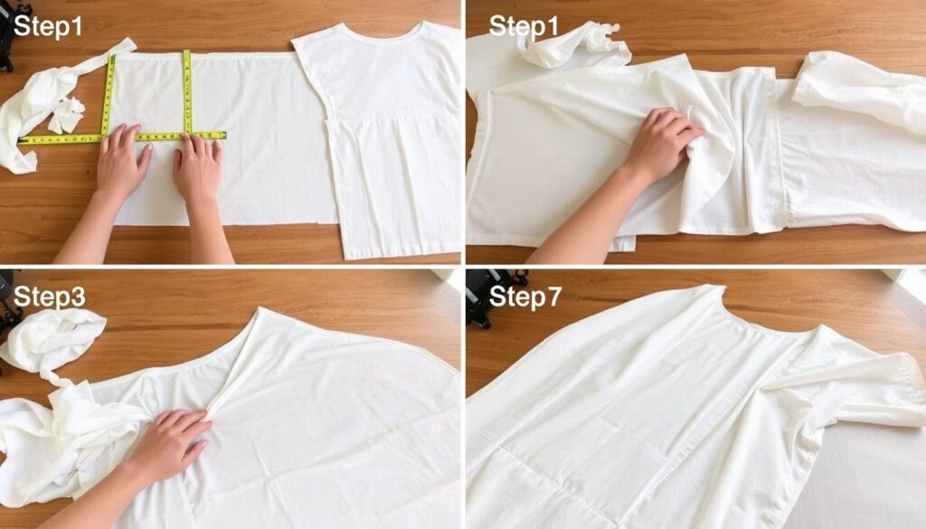 Krok po kroku proces szycia podstawowej tuniki na strój świętej