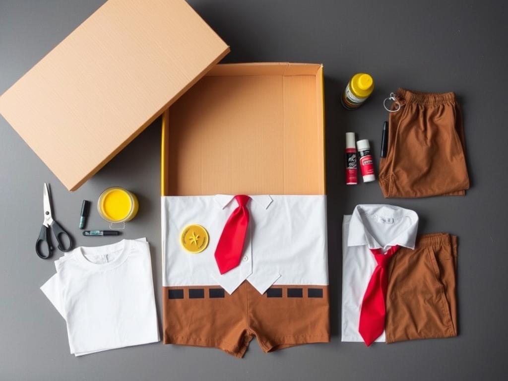 Materiały potrzebne do zrobienia stroju SpongeBoba Kanciastoportego