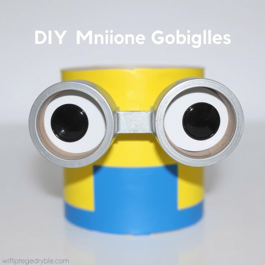Okulary minionka wykonane z kartonu i rolek po papierze