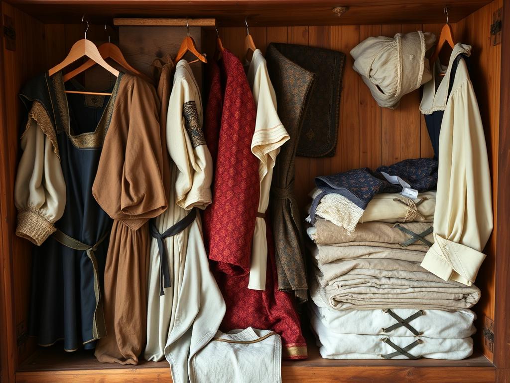 Prawidłowe przechowywanie stroju średniowiecznego na wieszakach i w skrzyni
