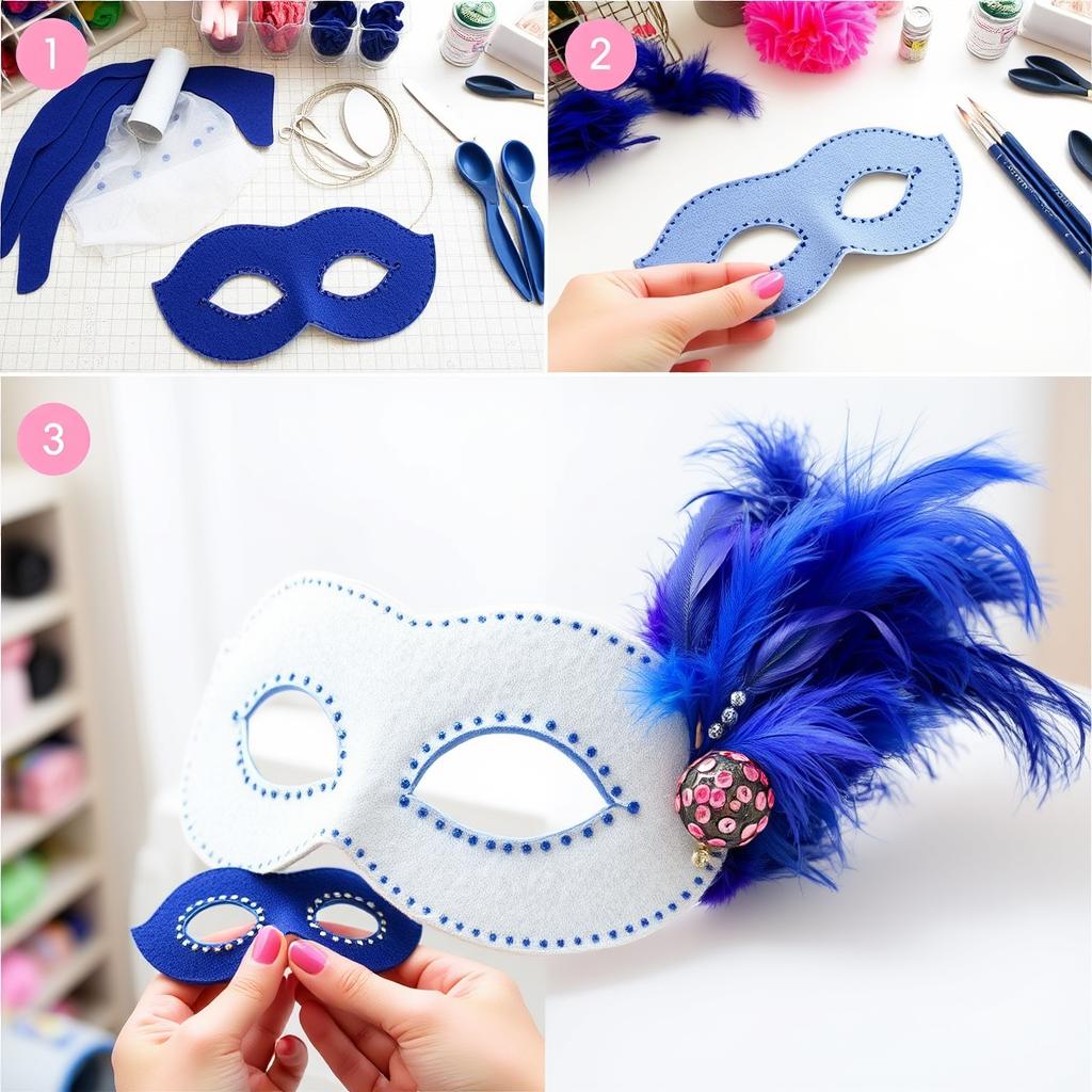 Proces tworzenia maski karnawałowej z filcu dla dorosłych