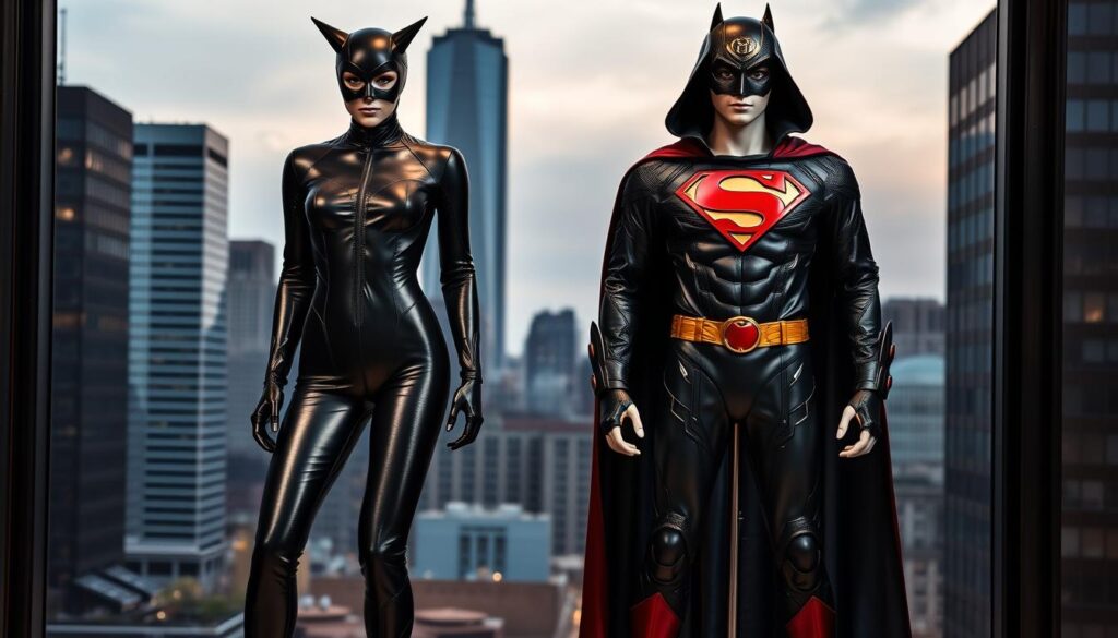 Przebrania za superbohaterów na karnawał - kobieta kot i superbohater