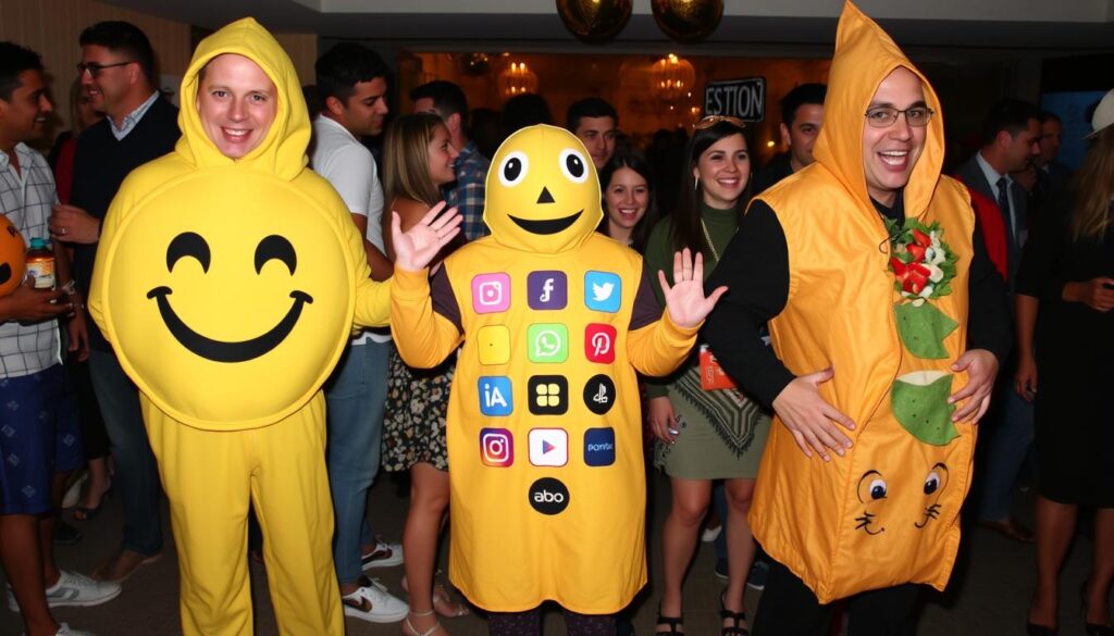 Śmieszne kostiumy na Halloween, w tym przebranie za emoji i social media za kogo się przebrać na halloween
