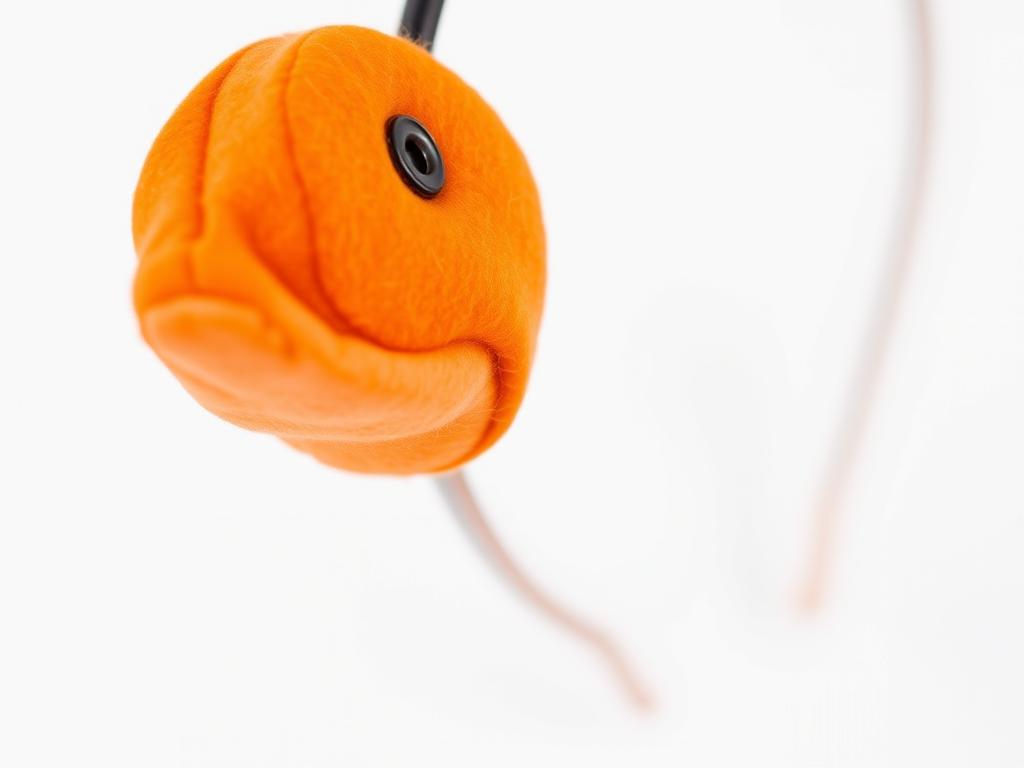 Dziób kaczki dziwaczki wykonany z pomarańczowego filcu