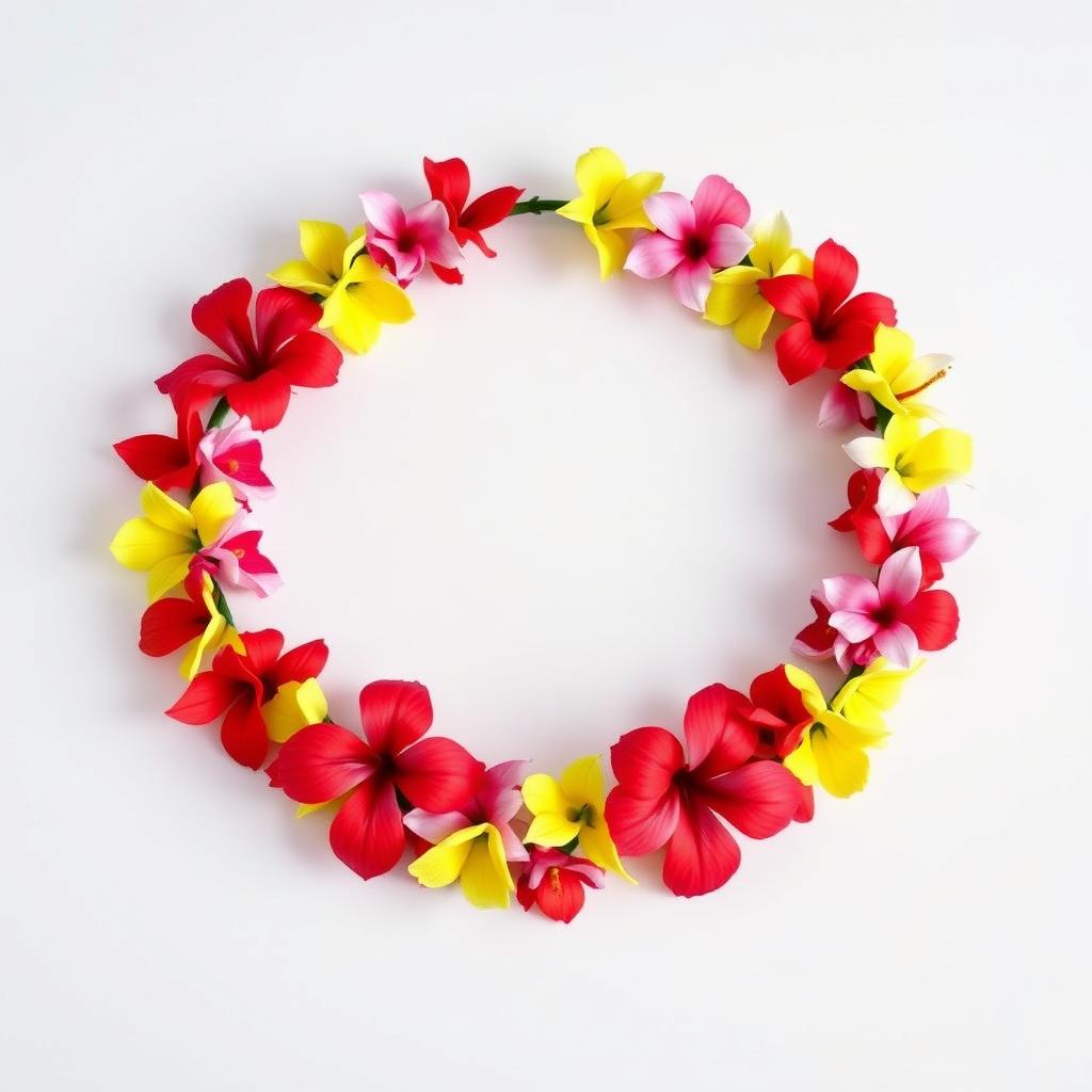 Gotowa hawajska girlanda z kolorowych kwiatów
