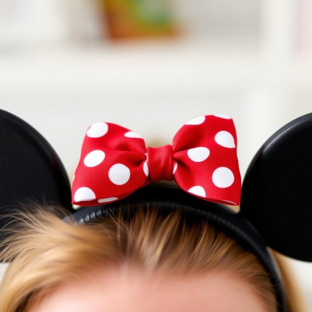 Gotowa kokarda Minnie Mouse na opasce z uszami Gotowa kokarda Minnie Mouse na opasce z uszami