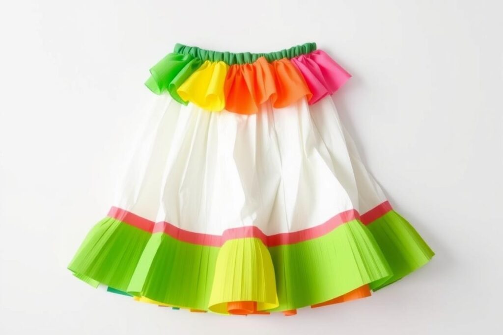 Gotowa spódnica hawajska z bibuły w intensywnych kolorach