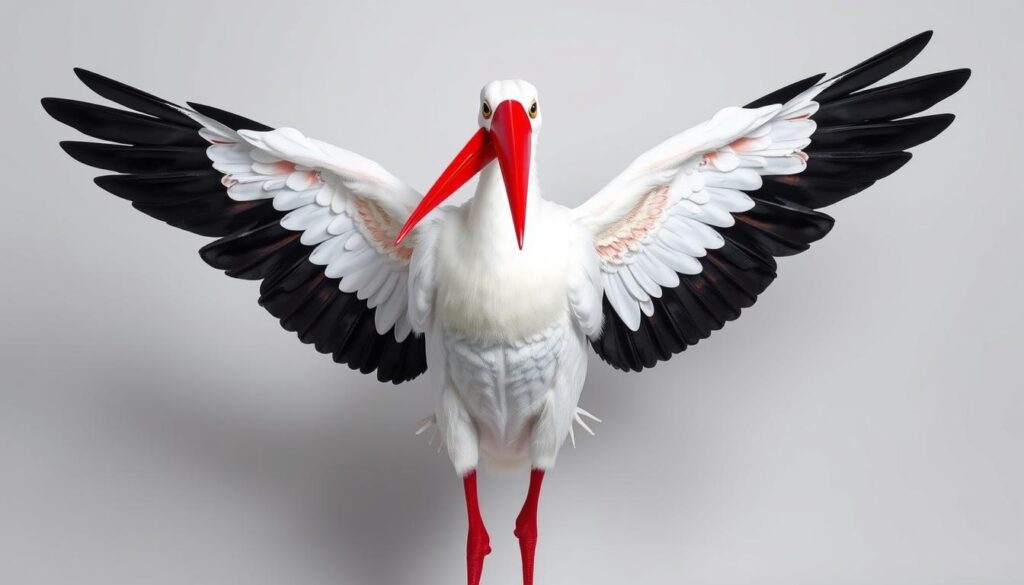 Gotowy strój bociana z wszystkimi elementami