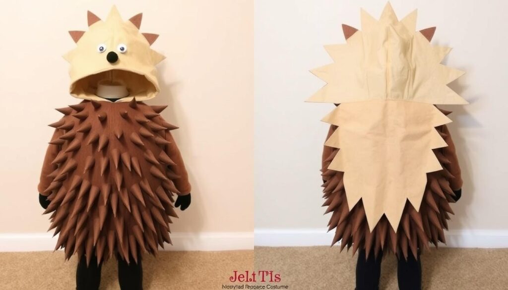 Gotowy strój jeża jak zrobić z wszystkimi elementami - kolcami, uszami i nosem