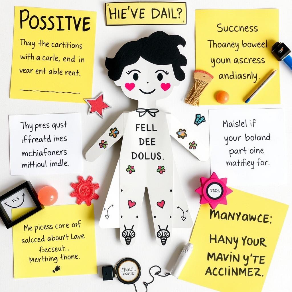 Laleczka voodoo na kartce używana do manifestacji celów i marzeń