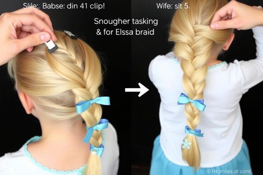 Mocowanie warkocza Elsy do stroju