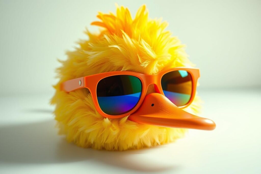 Okulary przeciwsłoneczne jako dodatek do stroju kaczki dziwaczki