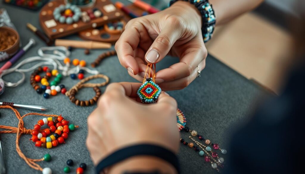Proces tworzenia biżuterii indiańskiej z koralików
